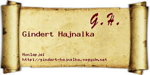 Gindert Hajnalka névjegykártya